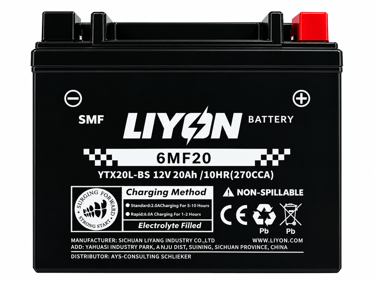 Batteria AGM per moto LIYON YTX20L-BS 12V 20Ah – 270A CCA
