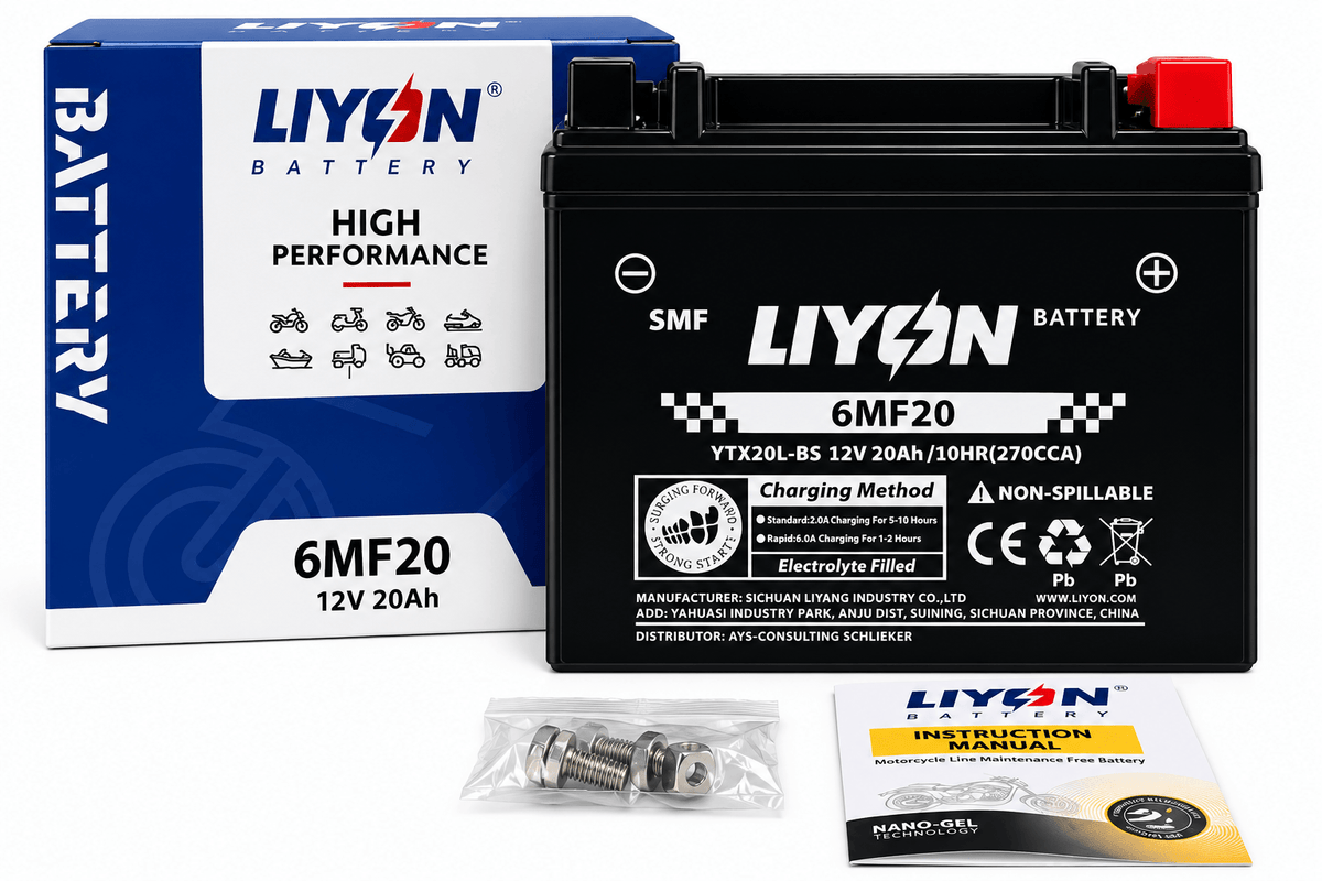 Batteria AGM per moto LIYON YTX20L-BS 12V 20Ah – 270A CCA