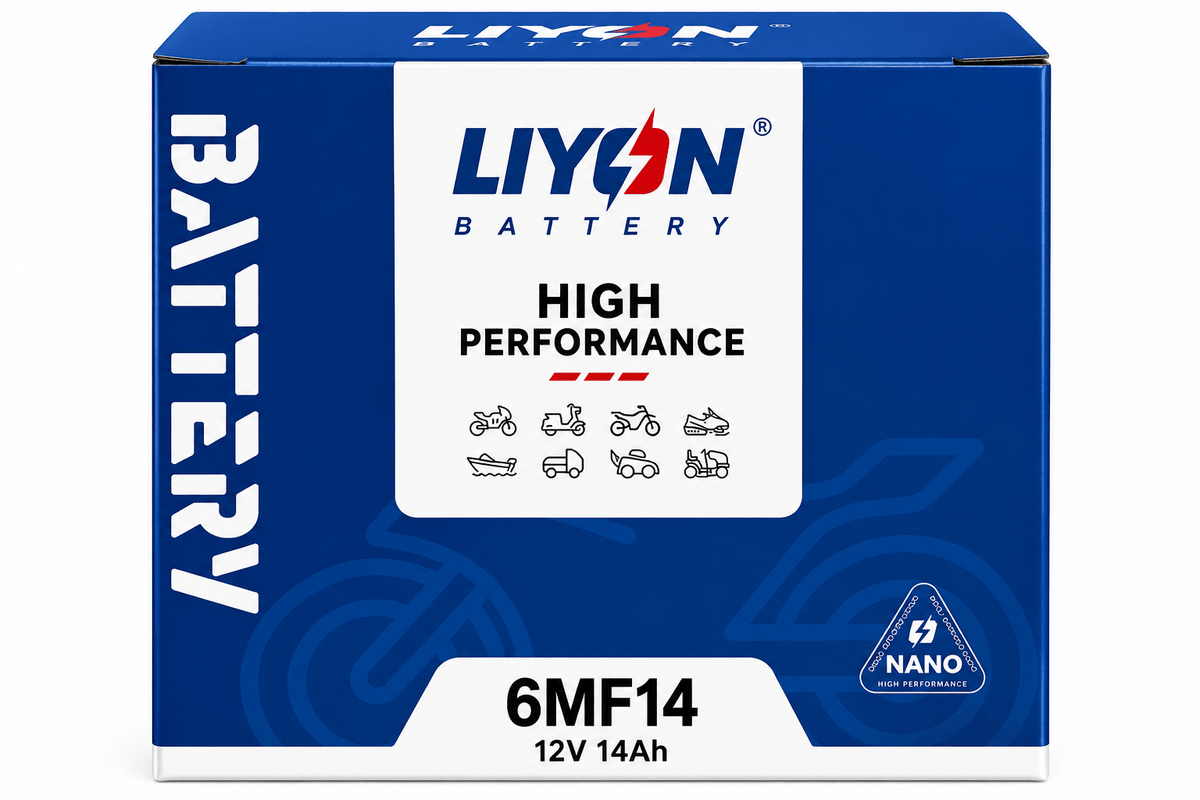 LIYON YTX14-BS Motorradbatterie 12V 14Ah / 10HR (210CCA)