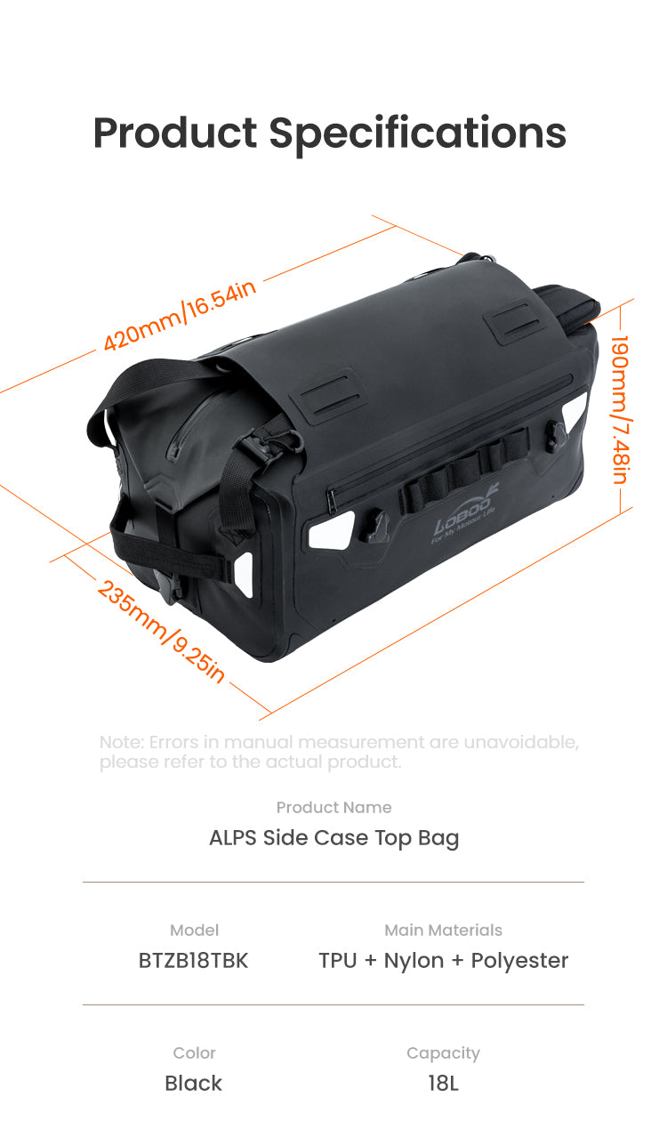 LOBOO Alps Serie 18L TPU Wasserdichte Hecktasche – Der ultimative Allwetter-Tourenbegleiter