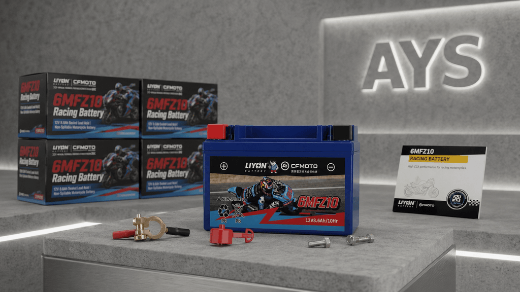 LIYON x CFMOTO Racing 6MFZ10 Motorradbatterie (12V 8.6Ah) – Limited Edition 🏁