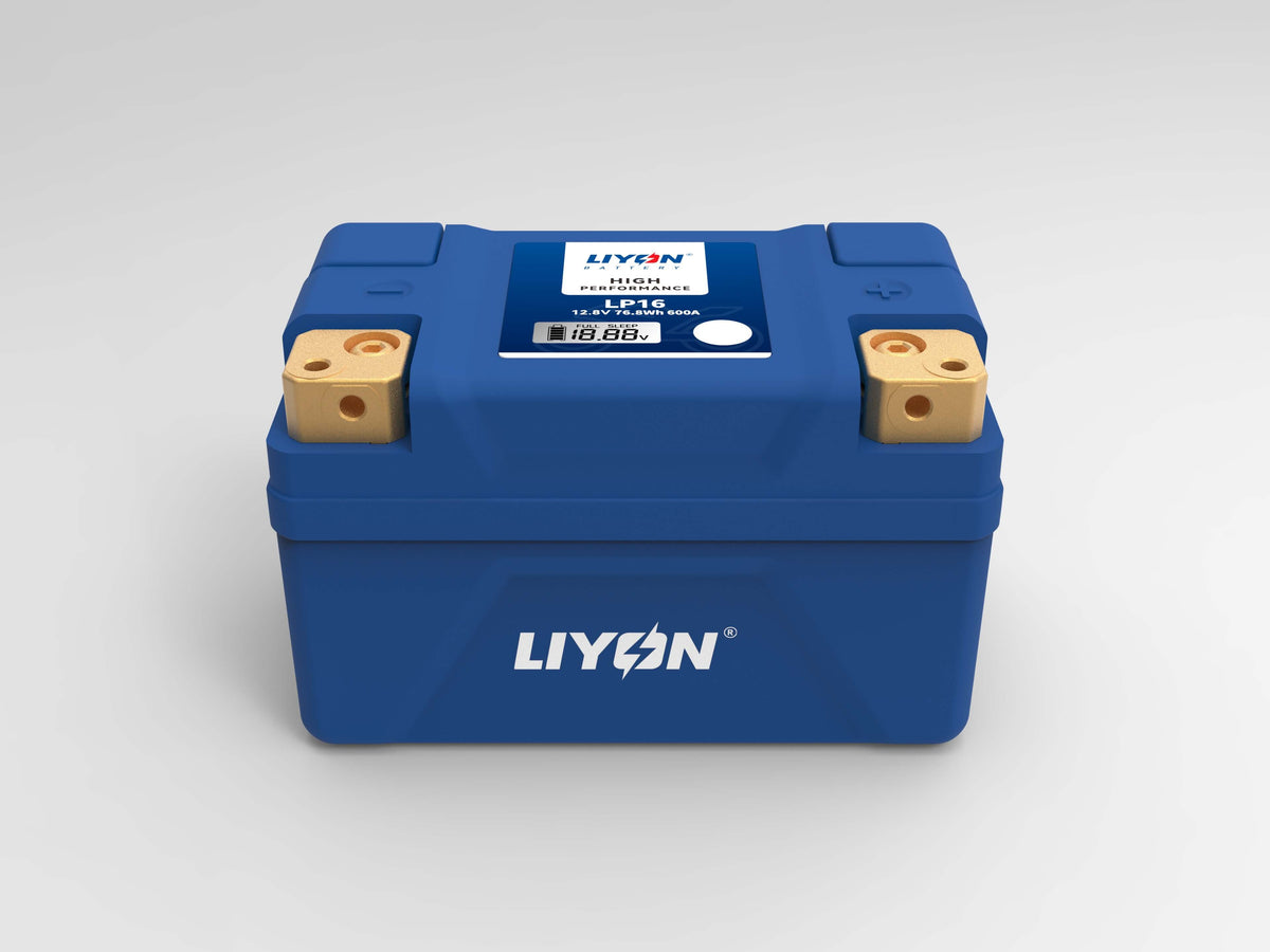LIYON LP16 Lithium Motorradbatterie blau 12,8V 6Ah 600A Startstrom
