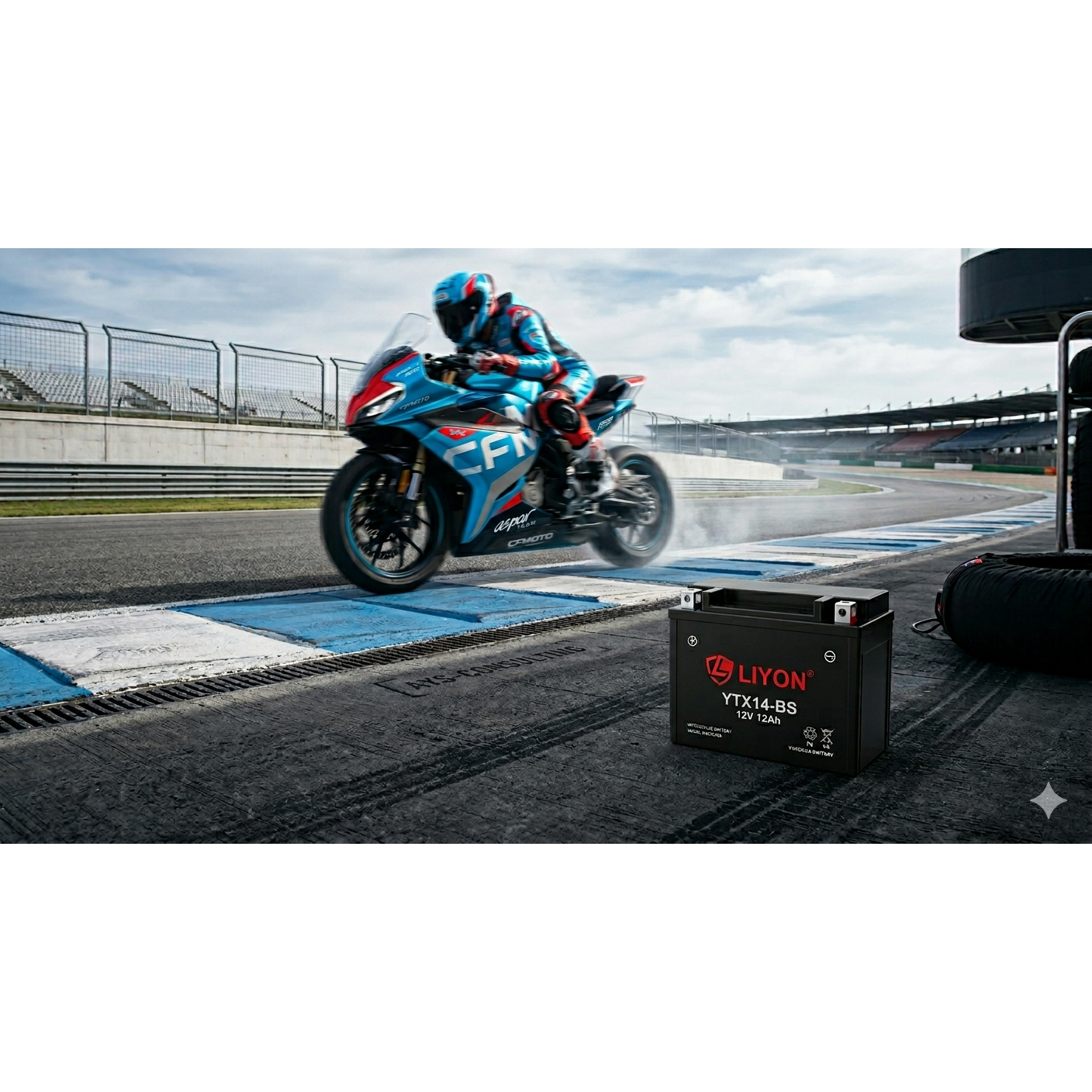 LIYON 6MF14 Motorradbatterie Seitenansicht