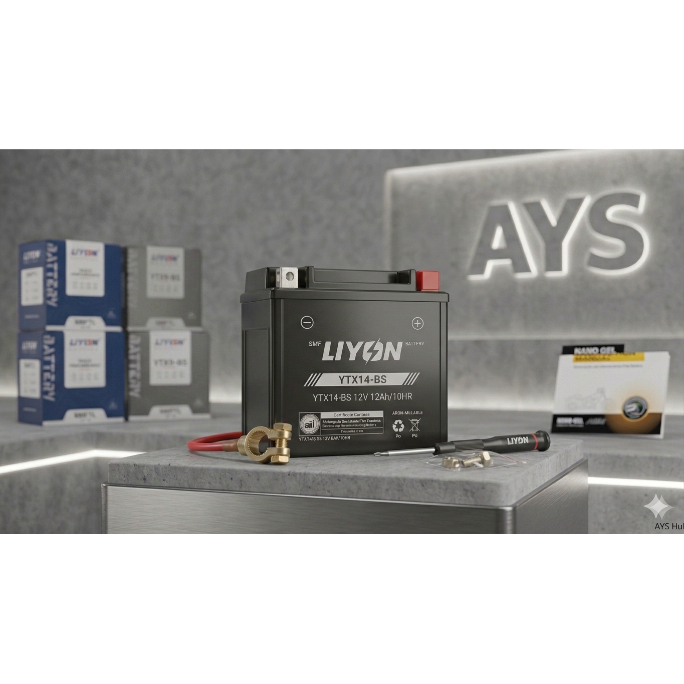 LIYON 6MF14 YTX14-BS Motorradbatterie 12V 14Ah AGM