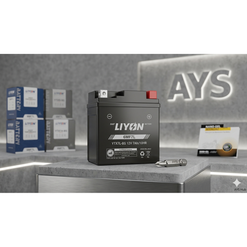 LIYON 6MF7L YTX7L-BS Motorradbatterie 12V 7Ah AGM
