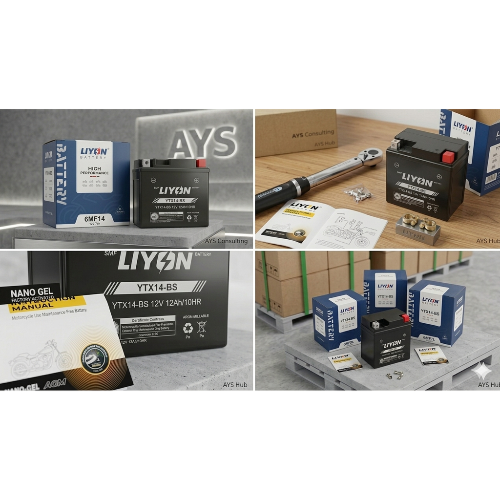YTX14-BS Alternative LIYON 6MF14 AGM Batterie