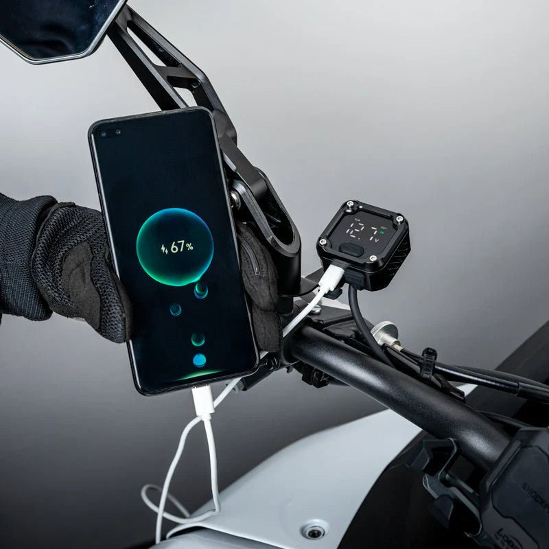 LOBOOC36 Bi-Directional Motorcycle Charger – 100W PD Fast Charging, Real-Time Voltage Display, IP67, Lead-Acid Repair