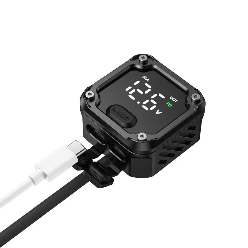 LOBOOC36 Bi-Directional Motorcycle Charger – 100W PD Fast Charging, Real-Time Voltage Display, IP67, Lead-Acid Repair