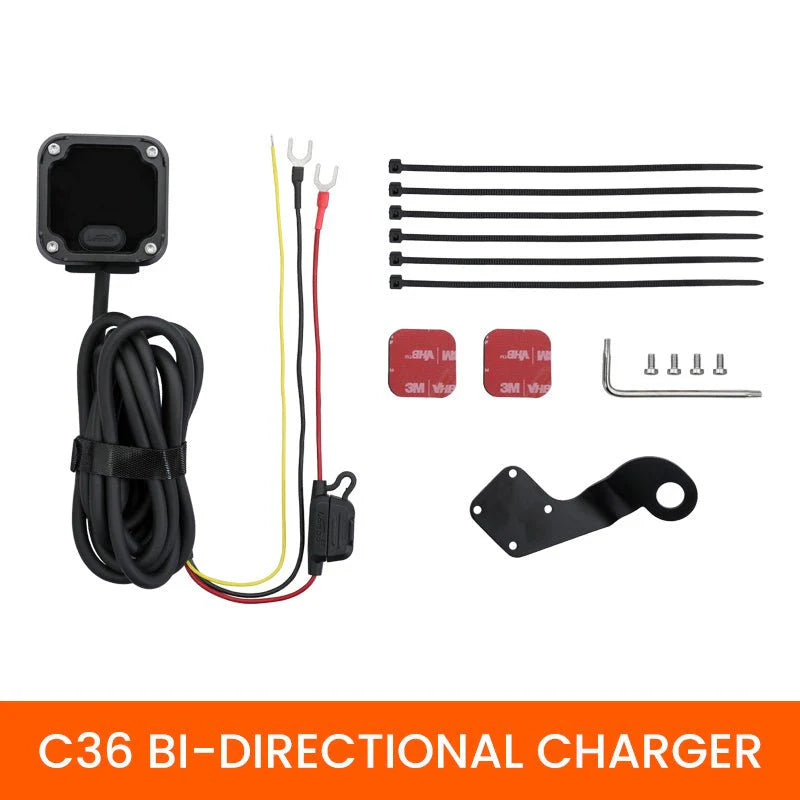 LOBOOC36 Bi-Directional Motorcycle Charger – 100W PD Fast Charging, Real-Time Voltage Display, IP67, Lead-Acid Repair
