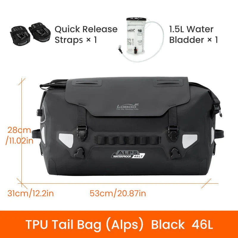 LOBOO Alps Series 46L TPU Waterproof Tail Bag – The Ultimate All-Weather Touring Companion