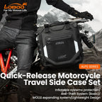 LOBOO Alps Aufblasbare Wasserdichte Seitentaschen (23L/30L) — Stoßdämpfendes Soft-Pannier-System mit Diebstahlsicherung für Motorrad-Adventure-Touren