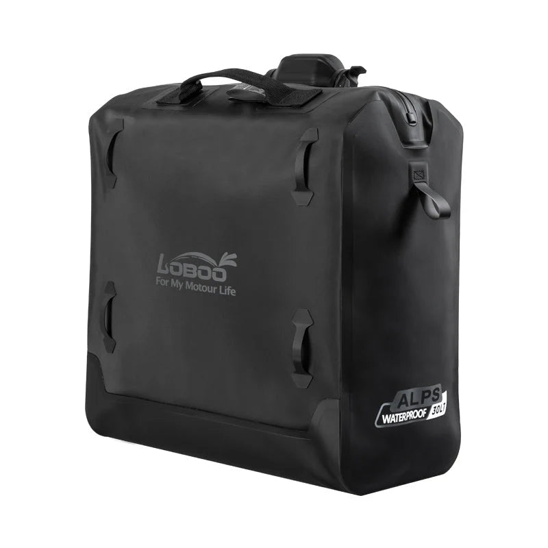LOBOO Alps Aufblasbare Wasserdichte Seitentaschen (23L/30L) — Stoßdämpfendes Soft-Pannier-System mit Diebstahlsicherung für Motorrad-Adventure-Touren