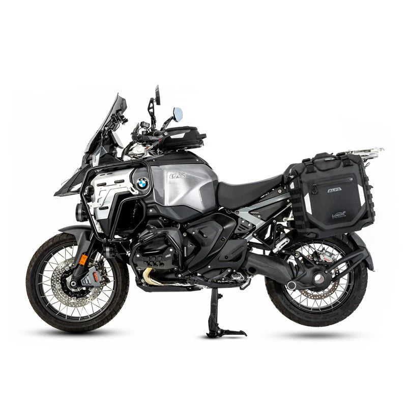 LOBOO Alps Aufblasbare Wasserdichte Seitentaschen (23L/30L) — Stoßdämpfendes Soft-Pannier-System mit Diebstahlsicherung für Motorrad-Adventure-Touren