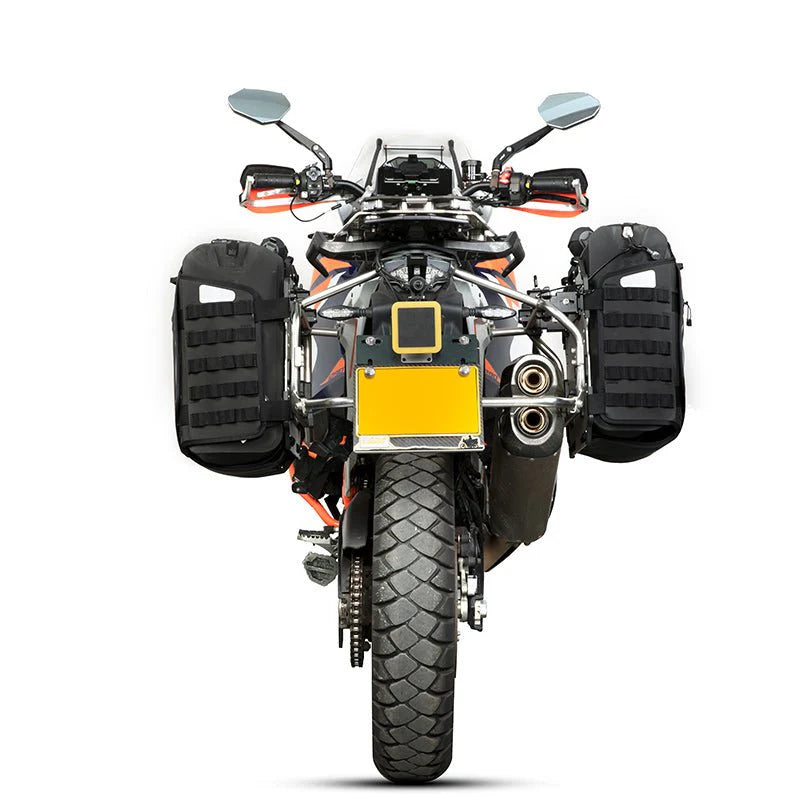 LOBOO Alps Aufblasbare Wasserdichte Seitentaschen (23L/30L) — Stoßdämpfendes Soft-Pannier-System mit Diebstahlsicherung für Motorrad-Adventure-Touren