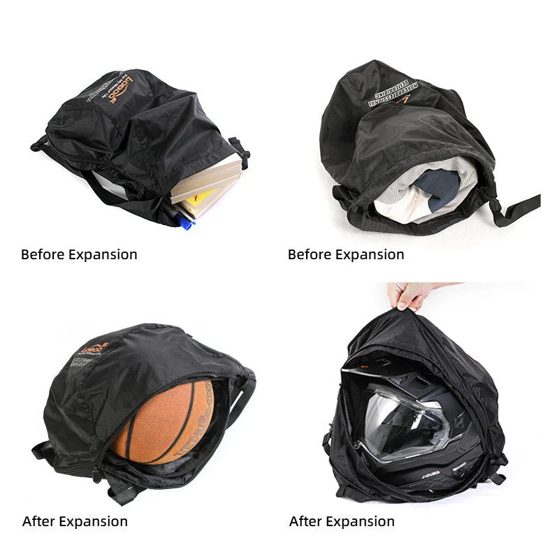 LOBOO „Rider Essentials“ Adventure Bundle – Aufblasbare Sturzbügeltasche & Faltbarer Helm-Rucksack