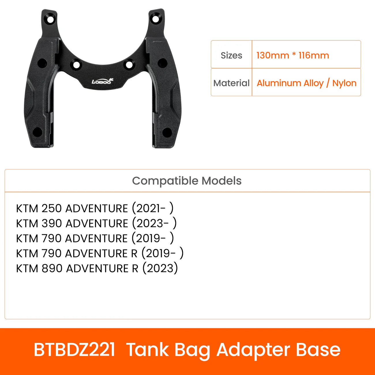 LOBOO BTB10SBK Quick-Lock Tankrucksack (Erweiterbar, 4.5L – 6.5L) – 2520D Ballistic Nylon Adventure-Gepäck