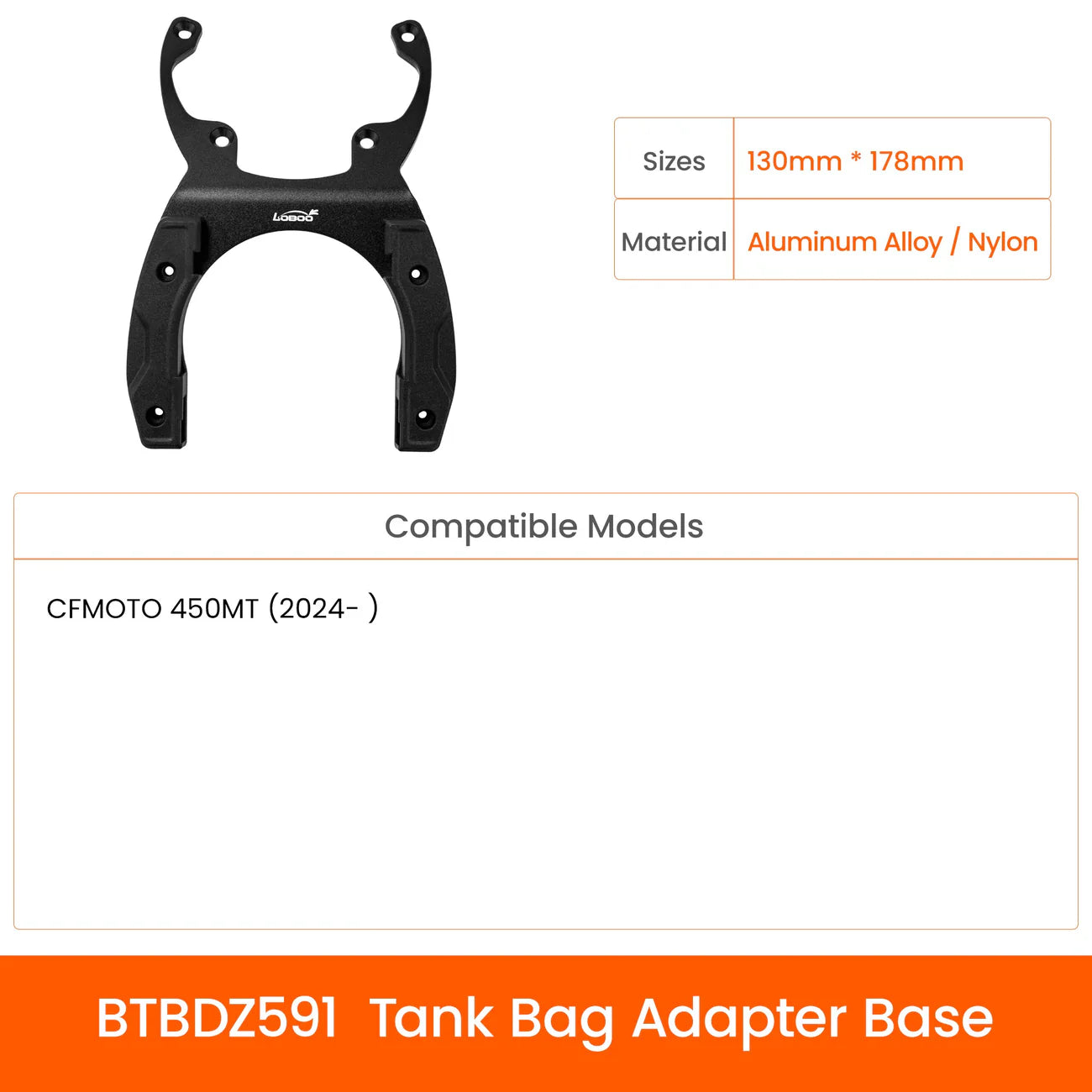 LOBOO BTB10SBK Quick-Lock Tankrucksack (Erweiterbar, 4.5L – 6.5L) – 2520D Ballistic Nylon Adventure-Gepäck