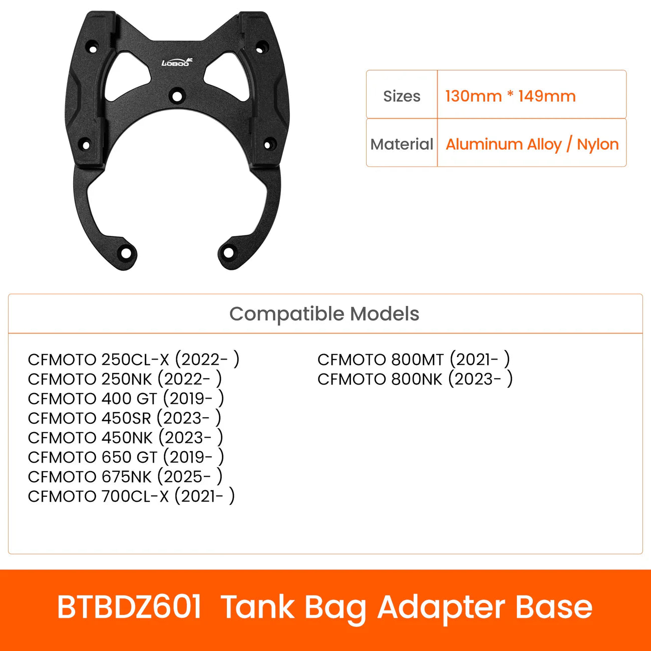 LOBOO BTB10SBK Quick-Lock Tankrucksack (Erweiterbar, 4.5L – 6.5L) – 2520D Ballistic Nylon Adventure-Gepäck
