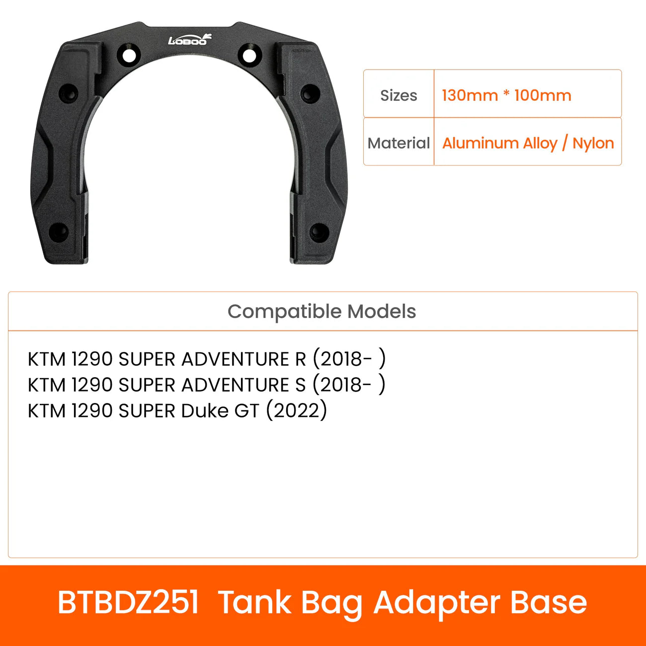 LOBOO BTB10SBK Quick-Lock Tankrucksack (Erweiterbar, 4.5L – 6.5L) – 2520D Ballistic Nylon Adventure-Gepäck