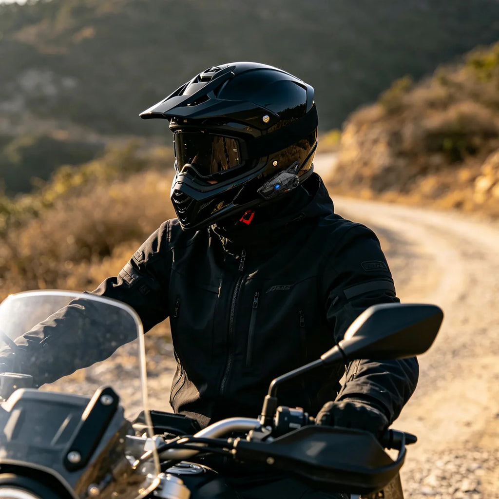 LOBOO R1M Motorcycle Intercom Helmet Headset – 24-Rider Bluetooth Mesh, 60H, IP67