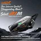 LOBOO R1M Motorcycle Intercom Helmet Headset – 24-Rider Bluetooth Mesh, 60H, IP67