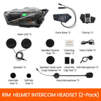 LOBOO R1M Motorcycle Intercom Helmet Headset – 24-Rider Bluetooth Mesh, 60H, IP67