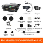 LOBOO R1M Motorcycle Intercom Helmet Headset – 24-Rider Bluetooth Mesh, 60H, IP67