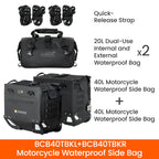 LOBOO Wanderer Wasserdichte Seitentaschen (40L/40L) — Kompaktes Quick-Release Soft-Pannier-System mit MOLLE-Erweiterung für Motorrad-Adventure-Touren