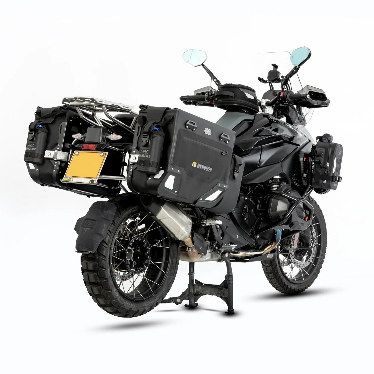 LOBOO Wanderer Wasserdichte Seitentaschen (40L/40L) — Kompaktes Quick-Release Soft-Pannier-System mit MOLLE-Erweiterung für Motorrad-Adventure-Touren