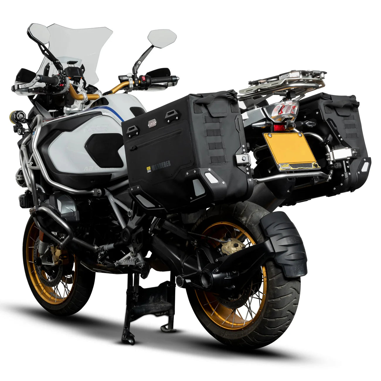 LOBOO Wanderer Wasserdichte Seitentaschen (40L/40L) — Kompaktes Quick-Release Soft-Pannier-System mit MOLLE-Erweiterung für Motorrad-Adventure-Touren