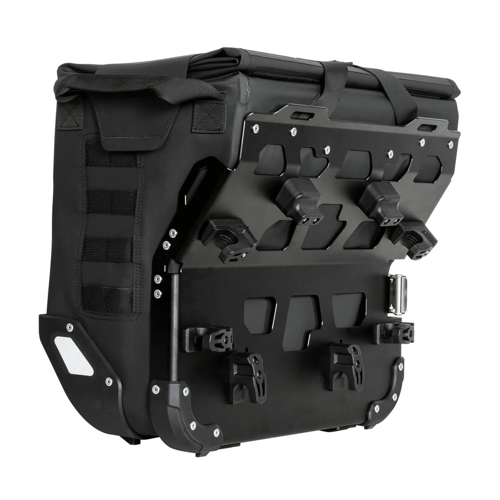 LOBOO Wanderer Wasserdichte Seitentaschen (40L/40L) — Kompaktes Quick-Release Soft-Pannier-System mit MOLLE-Erweiterung für Motorrad-Adventure-Touren