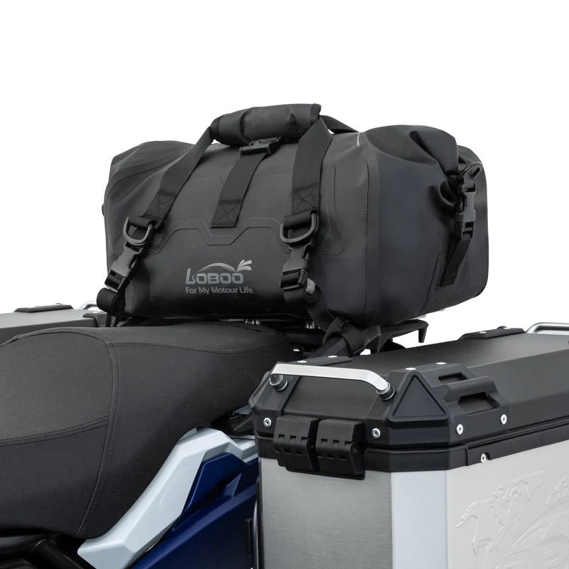 LOBOO 20L Magnetische Roll-Top Motorrad Hecktasche – IPX6 Wasserdichte Dry Duffel mit Entlüftungsventil