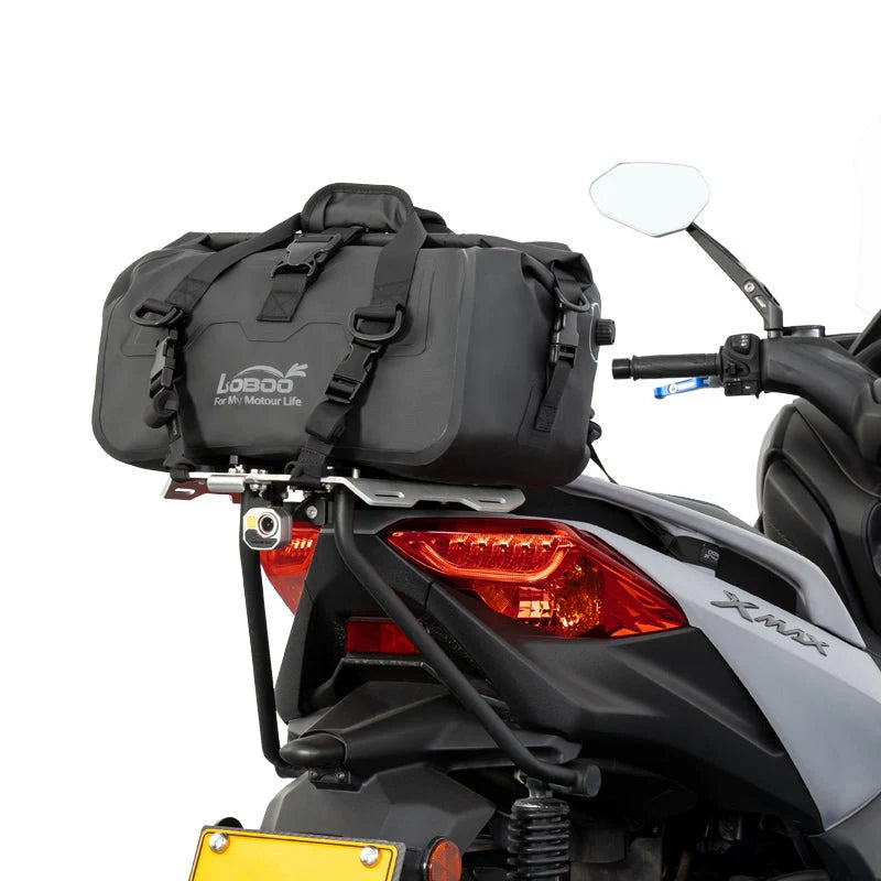 LOBOO 20L Magnetische Roll-Top Motorrad Hecktasche – IPX6 Wasserdichte Dry Duffel mit Entlüftungsventil