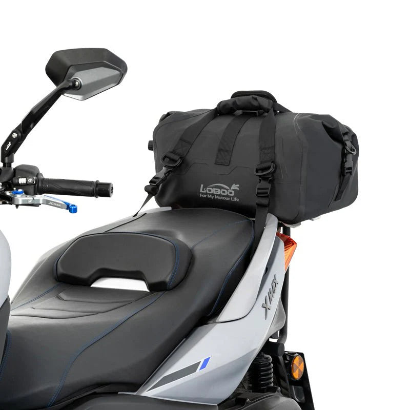 LOBOO 20L Magnetische Roll-Top Motorrad Hecktasche – IPX6 Wasserdichte Dry Duffel mit Entlüftungsventil