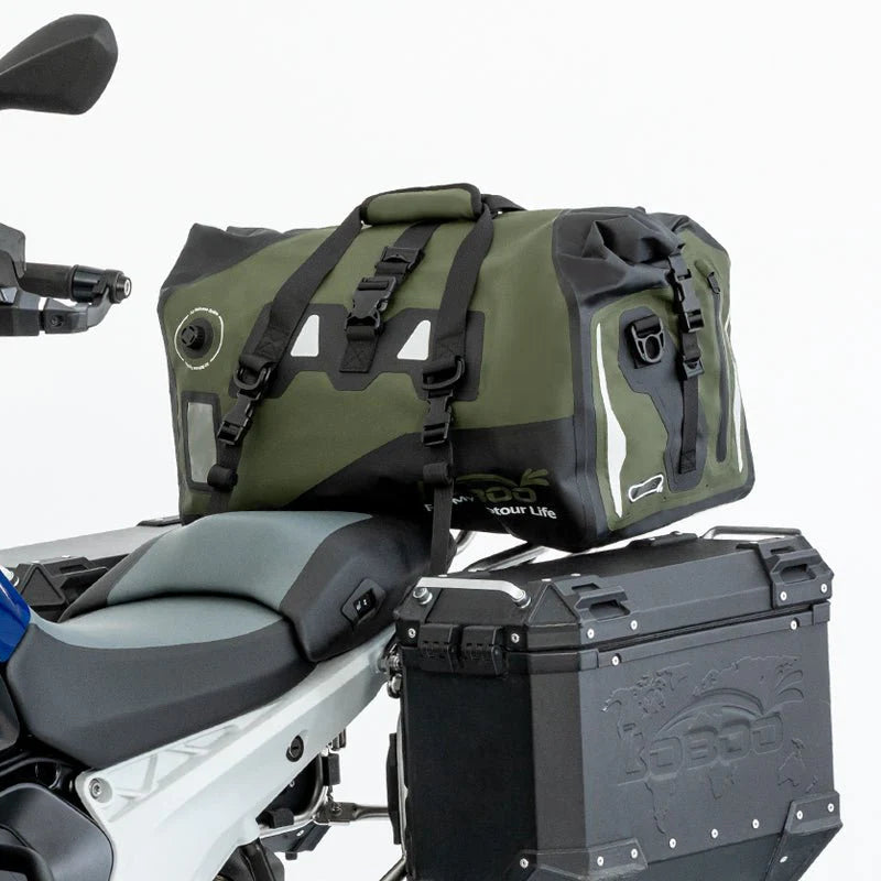 LOBOO BWB Serie PVC Wasserdichte Motorrad Hecktasche – 66L Universeller Dry Duffel Bag mit patentiertem Magnetverschluss