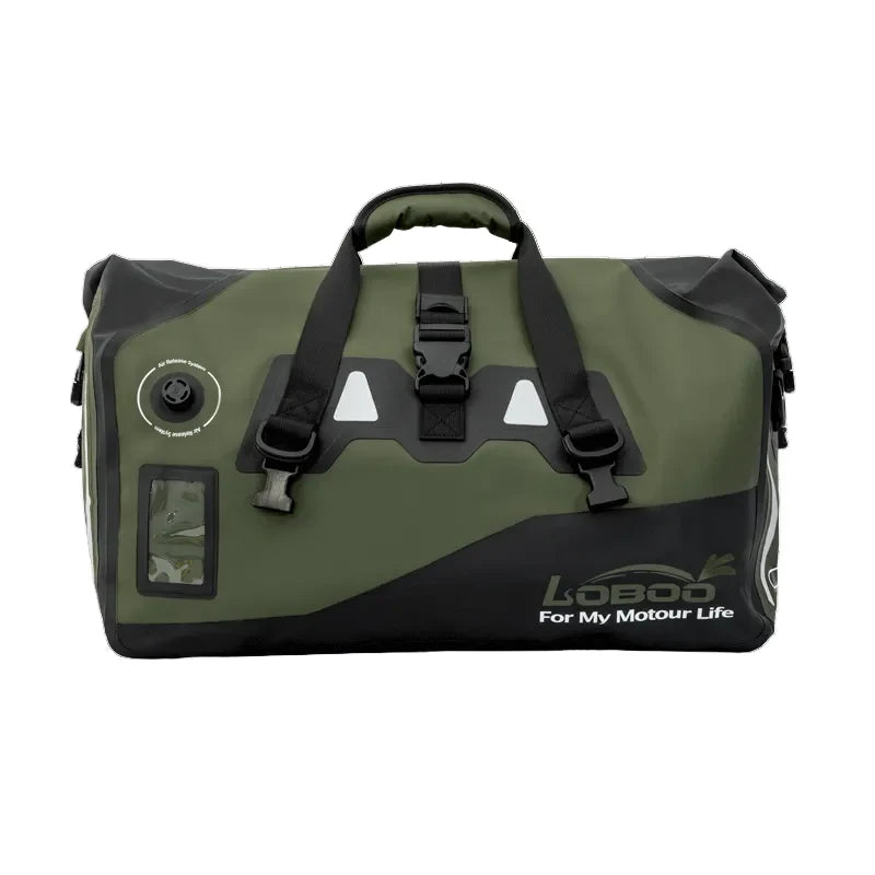 LOBOO BWB Serie PVC Wasserdichte Motorrad Hecktasche – 66L Universeller Dry Duffel Bag mit patentiertem Magnetverschluss